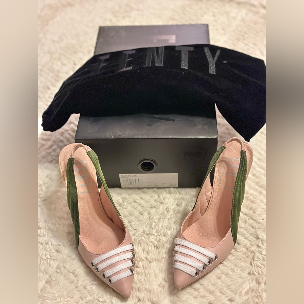Fenty, Puma Beauty Pink and Green Heels